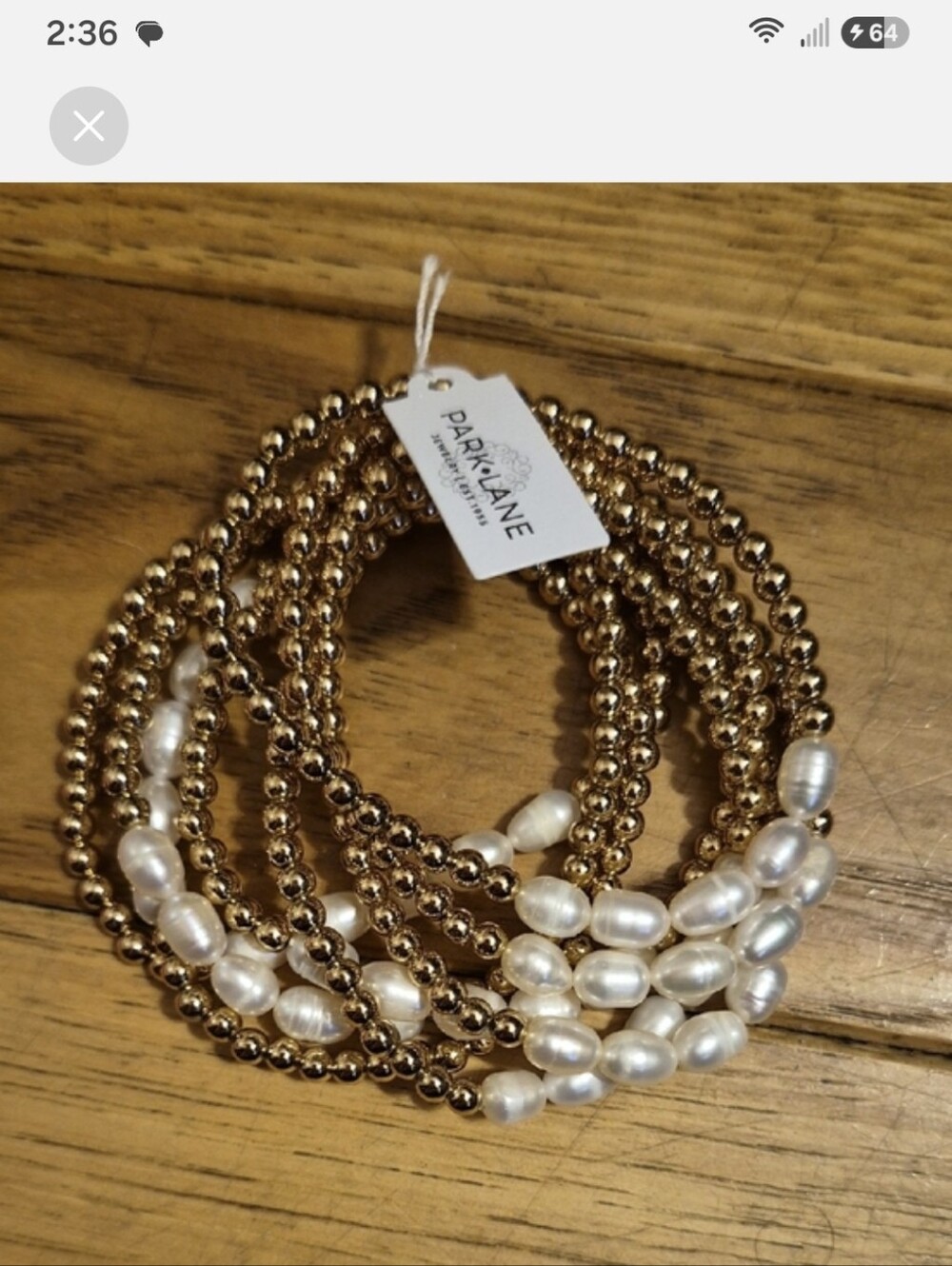 Park Lane Gold, Black, Brown and White Beaded Bracelet Set Plus Pearl Braclet - Picture 5 of 5